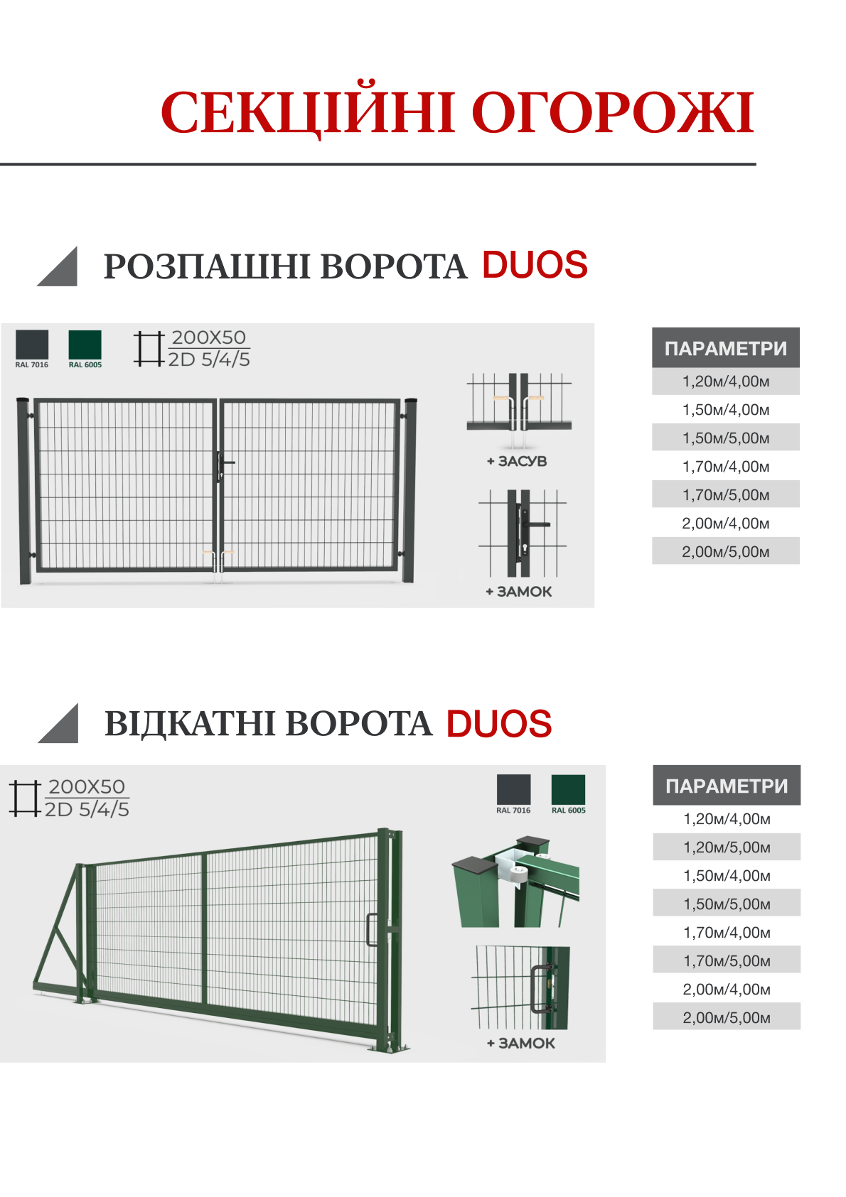  СЕКЦІЙНІ ОГОРОЖІ