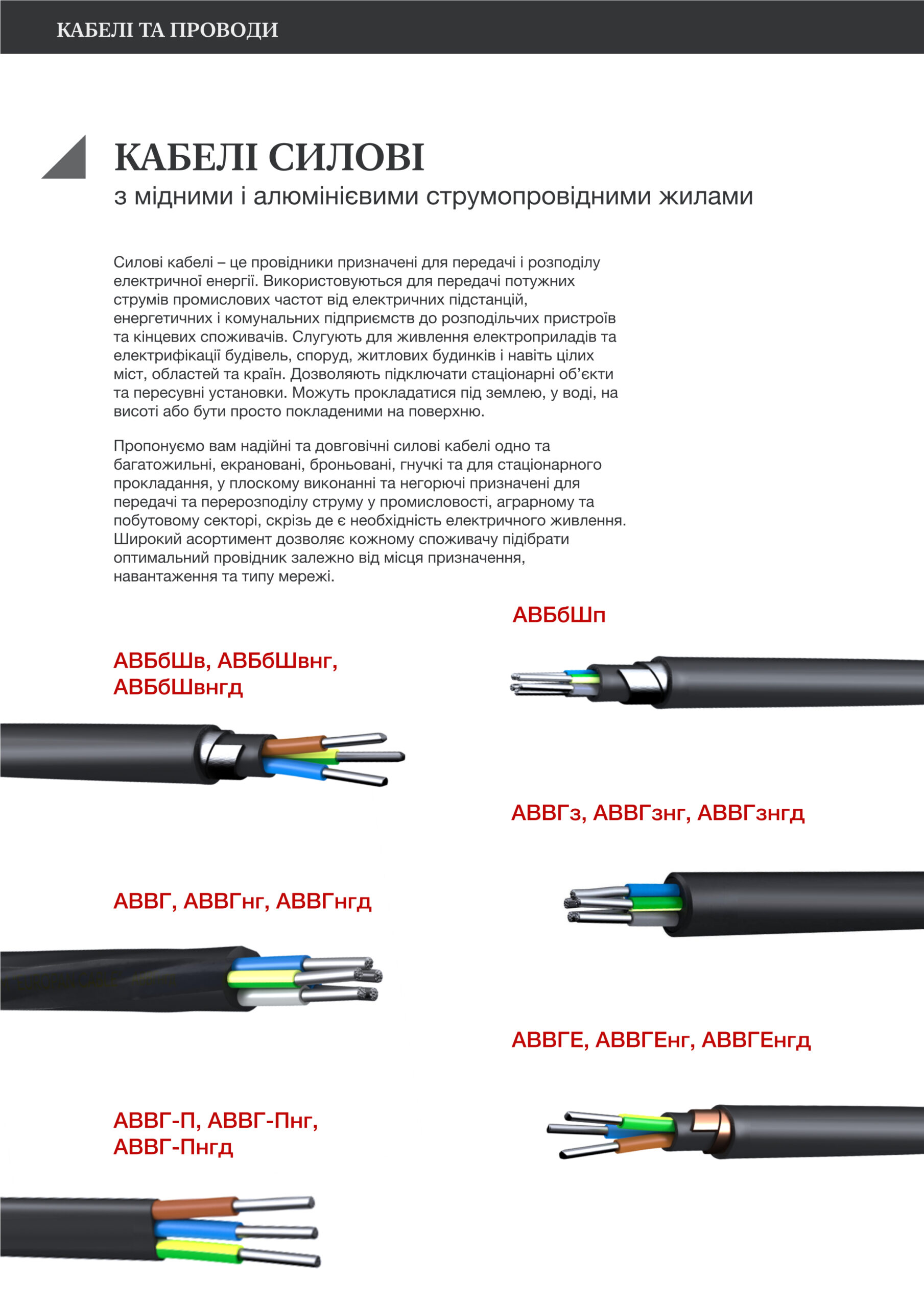  Кабелі та проводи